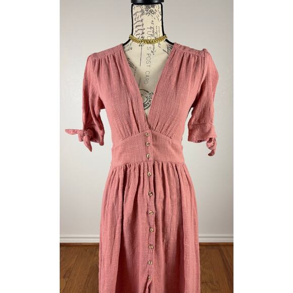 B1 Free People Love of My Life Midi Dress Womens Small Boho Romantic Cottagecore - Picture 5 of 8